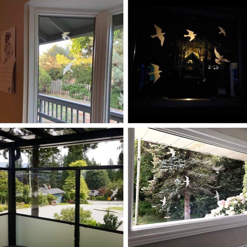 MESINURS Anti-Collision Window Bird Stickers Decals Glass Door Protect and Save Bird Strikes (Clear) - Image 4